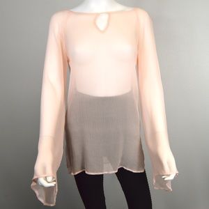 EXPRESS 100% Silk Blush Pink Blouse
